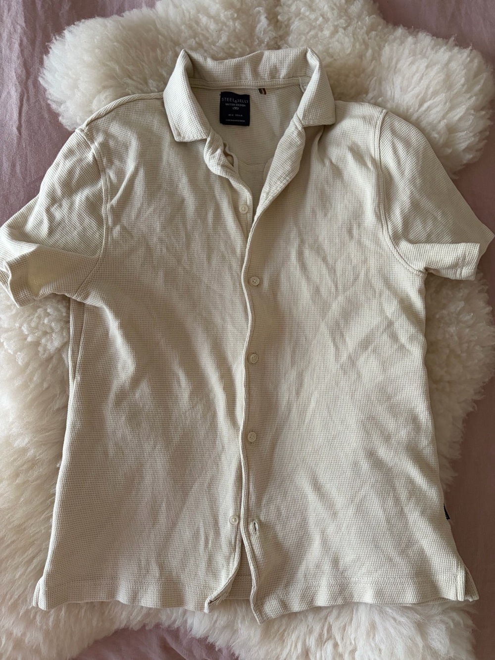 STELLA McCARTNEY Men’s Cream Short-Sleeve button up